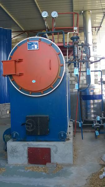 Nồi hơi đốt than củi công suất 1 tấn hơi/h